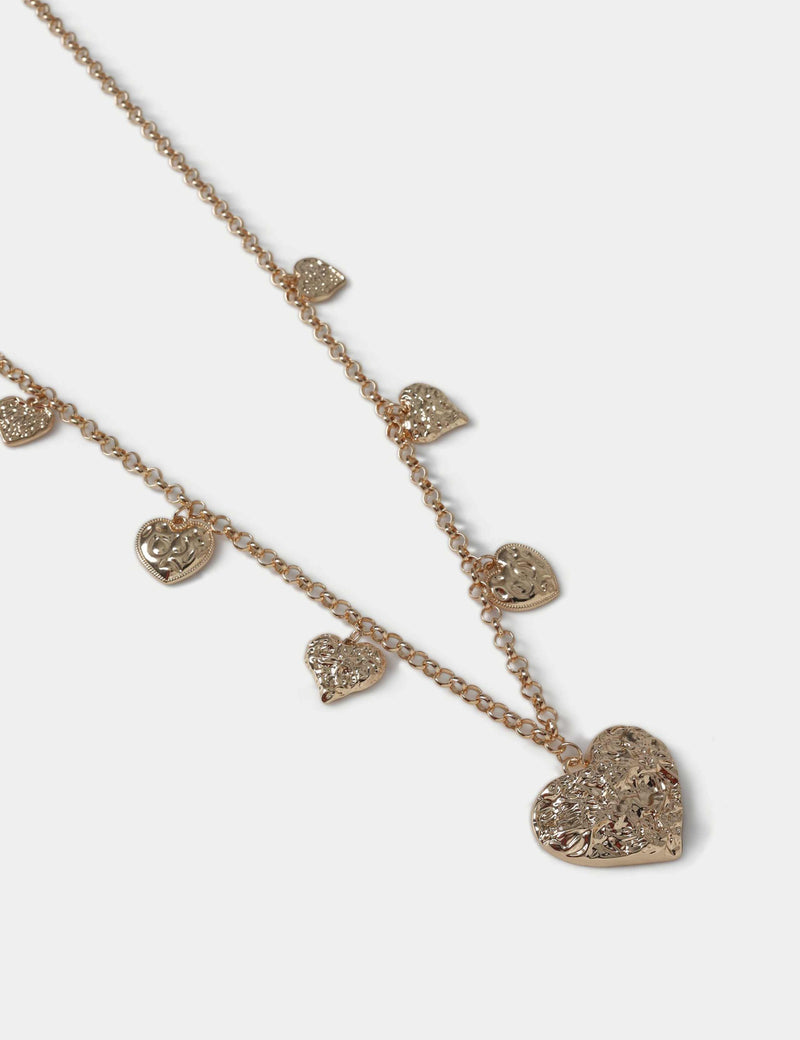 Per Una hammered heart long necklace, UK version
