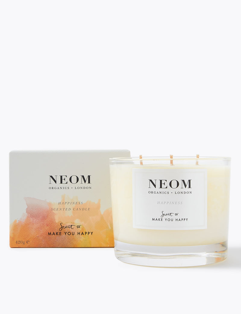 Neom Happiness 3 Wick Scented Candle 420g, UK version
