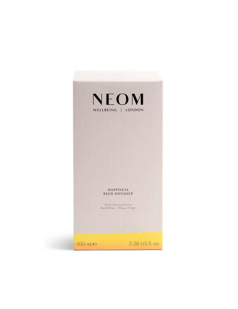 NEOM Happiness reed diffuser with neroli, mimosa, and lemon 100ml, UK version