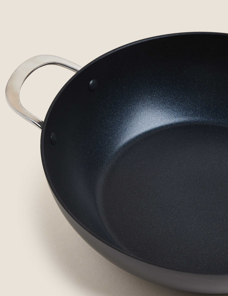 Hard anodised wok 30cm with lid, UK version