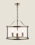 Laura Ashley Harrington 3 light pendant light with antique brass finish (British brand)
