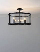 M&S Laura Ashley Harrington 3 Light Semi Flush Ceiling Light, 40 cm- Buy online at McGrocer