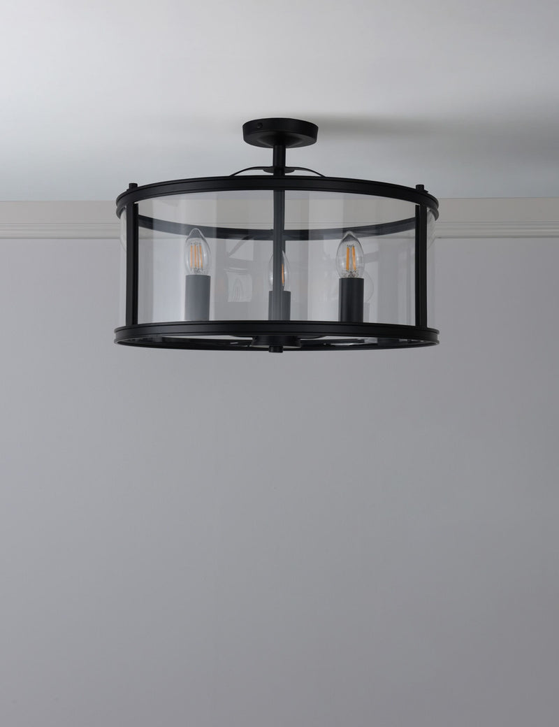 Laura Ashley Harrington 3 light semi flush ceiling light, UK version