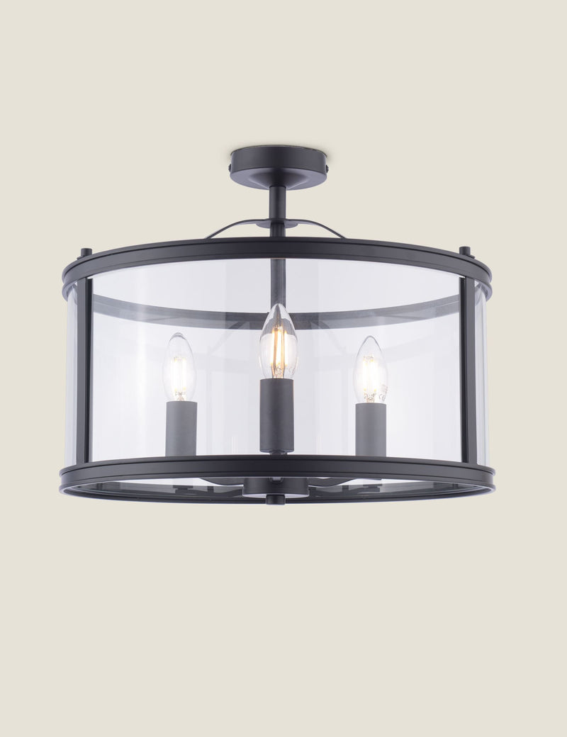 Laura Ashley Harrington 3 light semi flush ceiling light, UK version