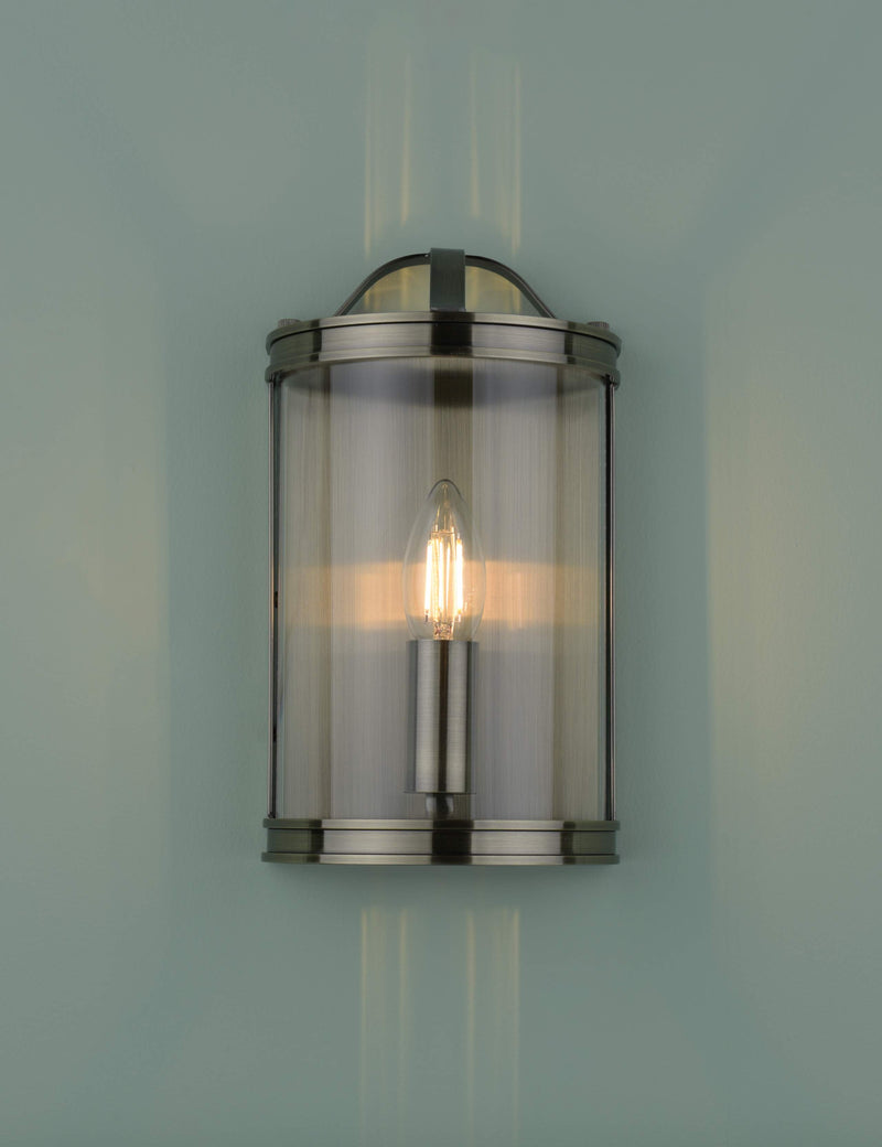 Laura Ashley flush wall light antique brass lantern design, UK version
