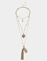 M&S Heart Tassel Multirow Necklace- Buy online at McGrocer