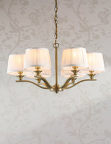 M&S Laura Ashley Hemsley 6 Light Pleated Silk Chandelier- Buy online at McGrocer