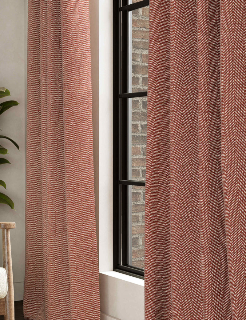 Herringbone eyelet curtains (British brand)