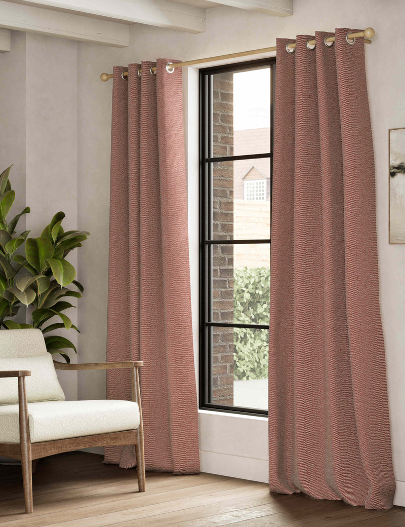 Herringbone eyelet curtains (British brand)