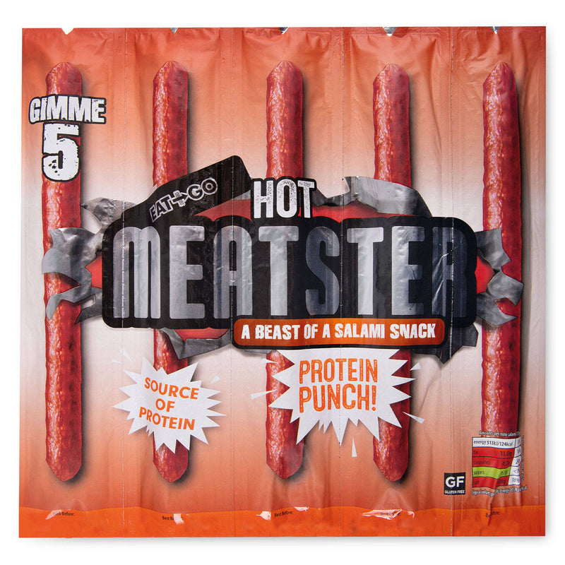 Meatster hot snack salami 5 pack, imported from the UK