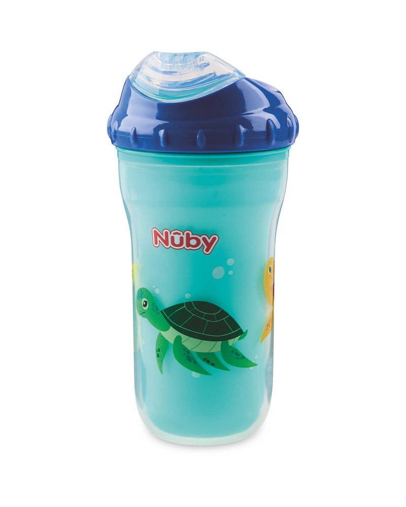 Insulated Cup with Silicone Straw and No-Spill Spout