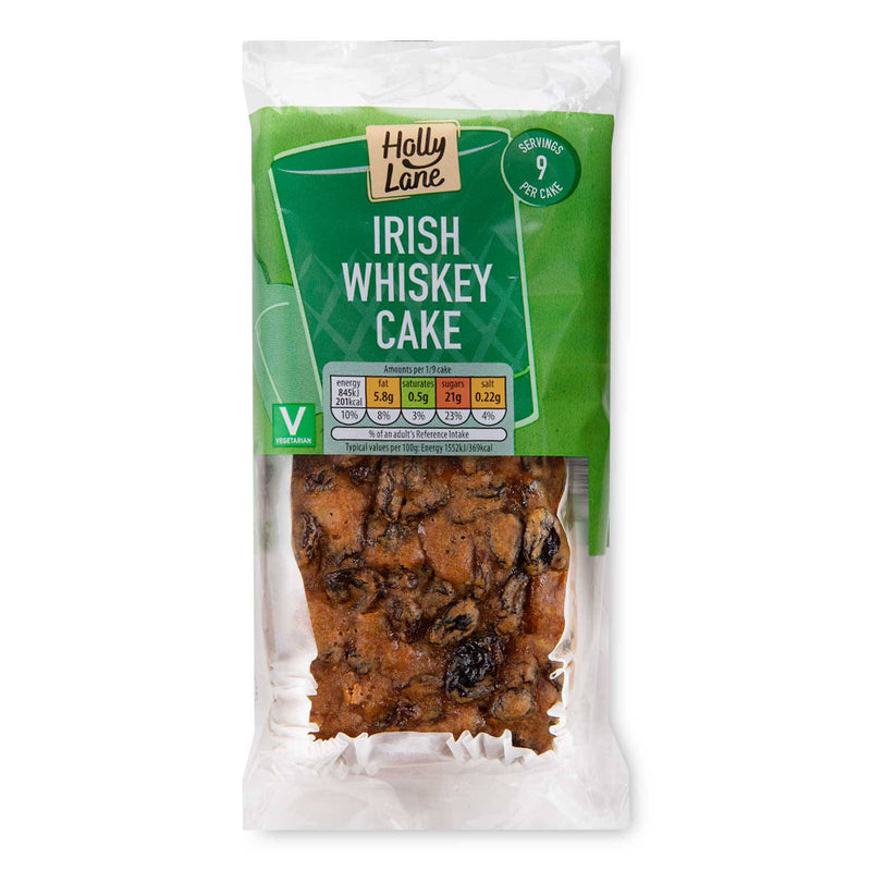 Irish whiskey cake with sultanas and wheat flour, UK version