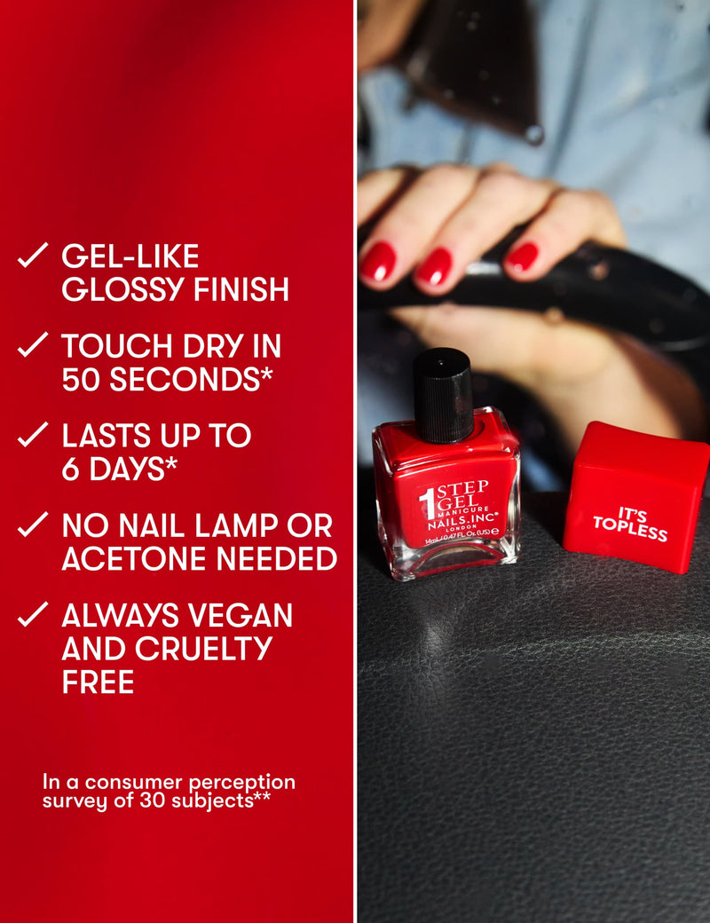 Nails.INC It's Topless 1-step gel nail polish 14ml, imported from the UK