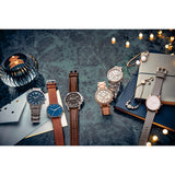 Skagen Signatur brown leather strap watch with blue dial 40mm, imported from the UK
