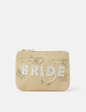 Accessorize embellished jute pouch (British brand)