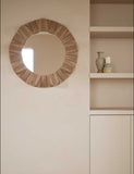 Jute string round mirror 82cm - British product