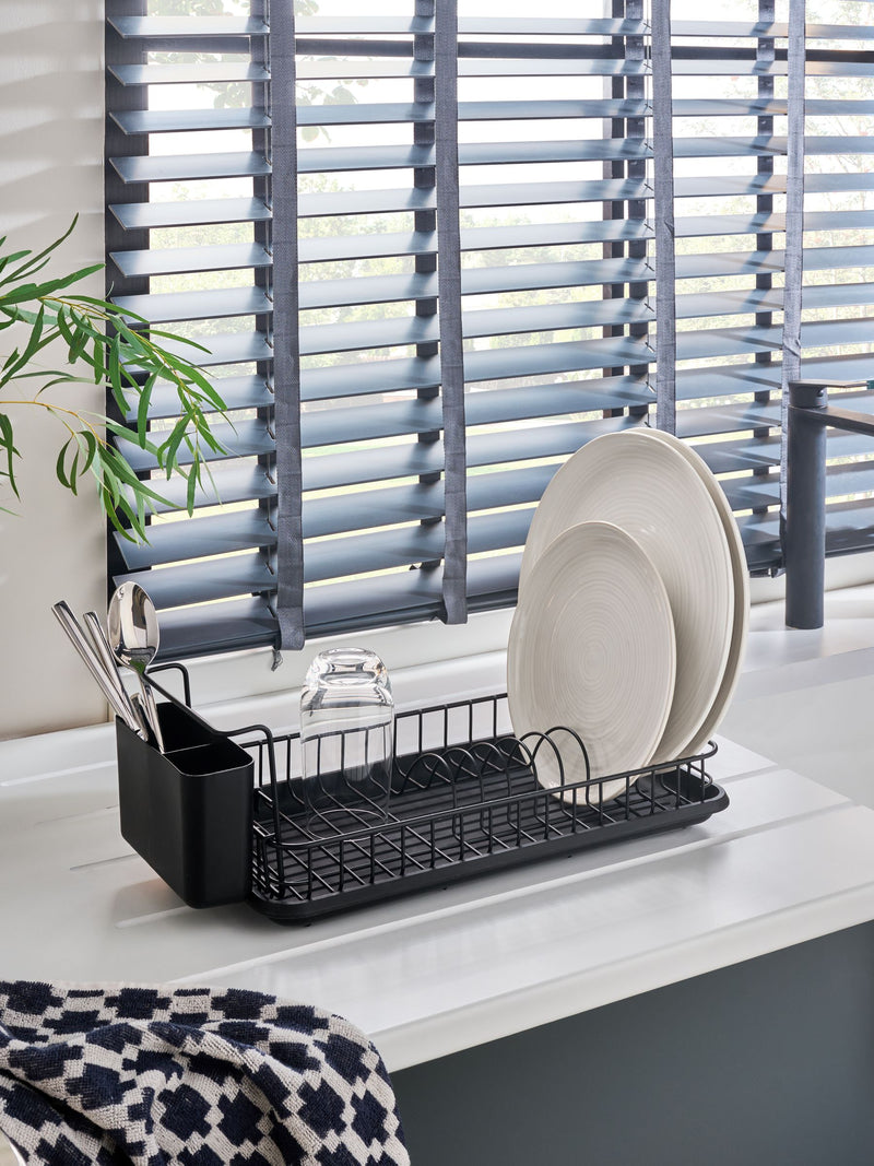 Black mini space-saving drainer 15.5cm x 43cm x 21.5cm - British product