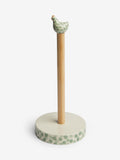 Sage green ceramic chicken kitchen roll holder (British brand)