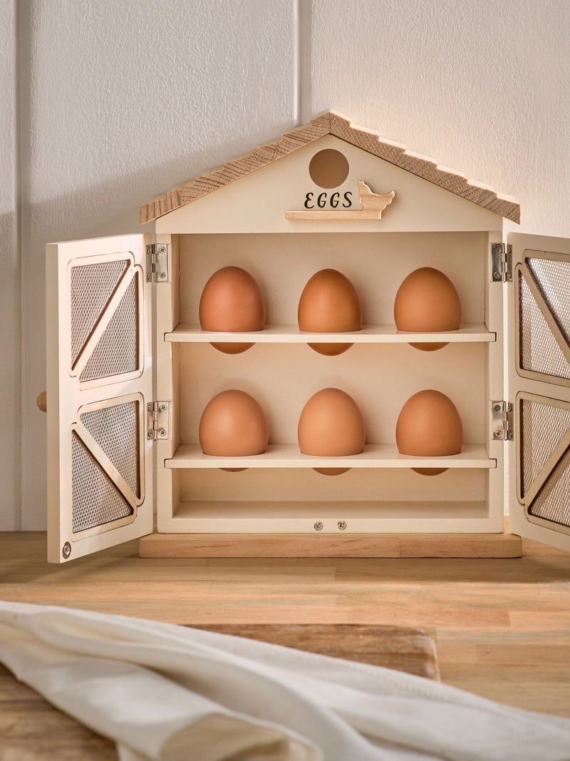 Wooden egg house for six eggs, imported from the UK