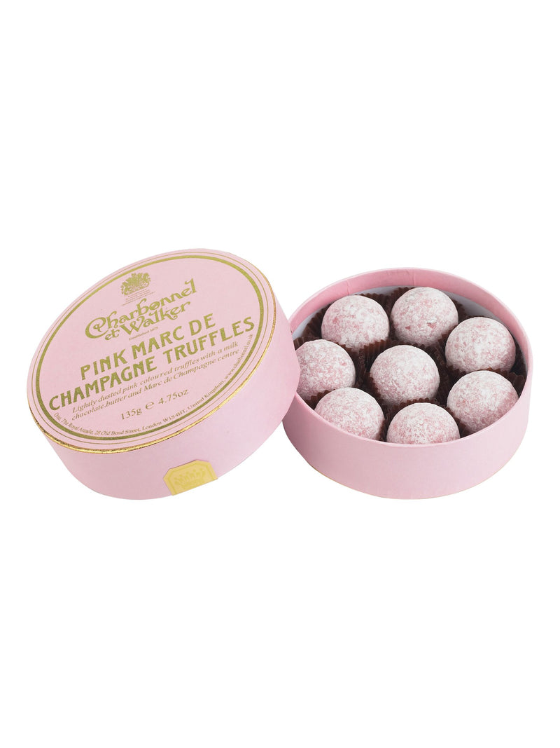 Charbonnel et Walker pink marc de champagne chocolate truffles 135g - British product