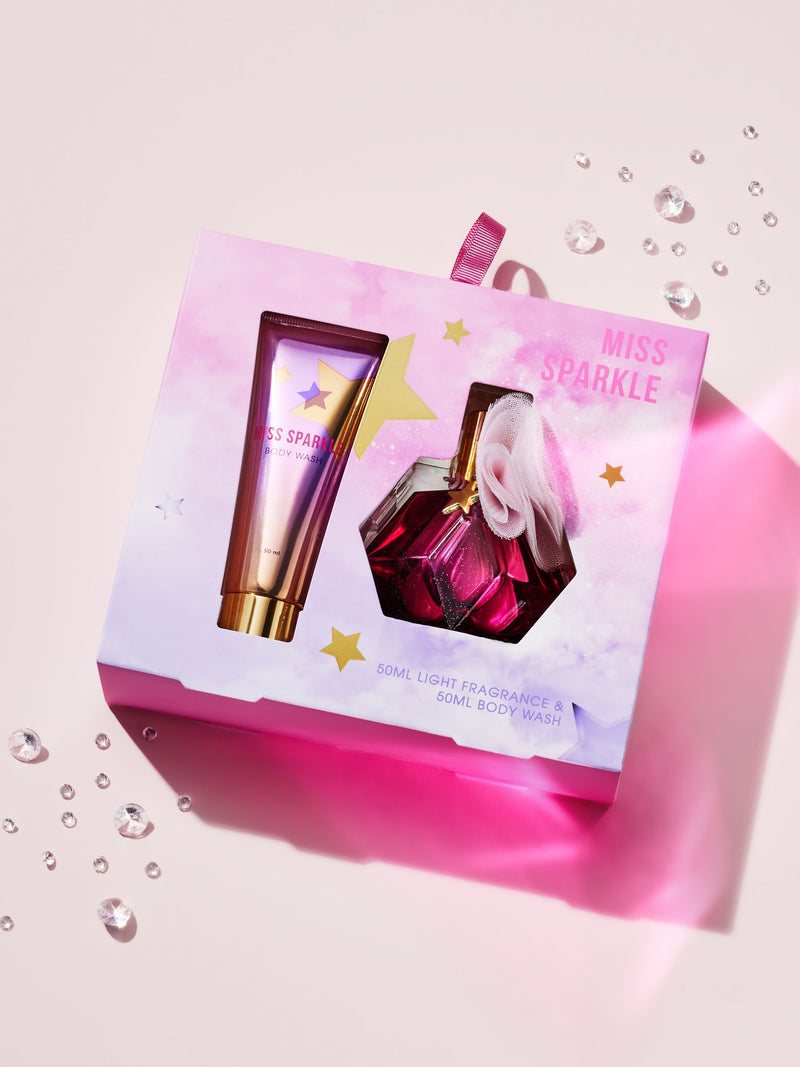 Miss Sparkle kids light perfume and body wash gift set 50ml, UK version