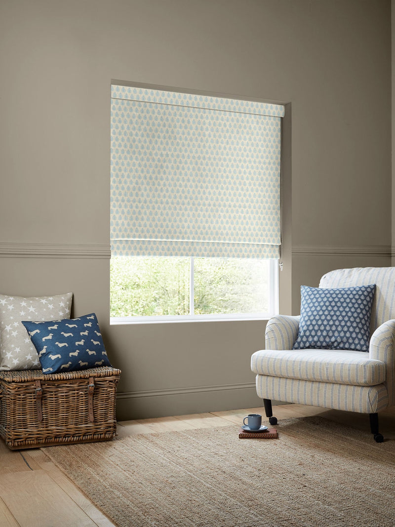 Emily Bond sky blue Jaipur roman blind - British product