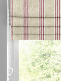 Emily Bond red George printed stripe roman blind 100% cotton, UK version