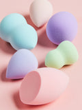 Six pastel makeup sponge blenders for seamless blending (British brand)
