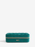 Velour travel jewellery box with compartments and mirror (British brand)