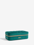 Velour travel jewellery box with compartments and mirror (British brand)