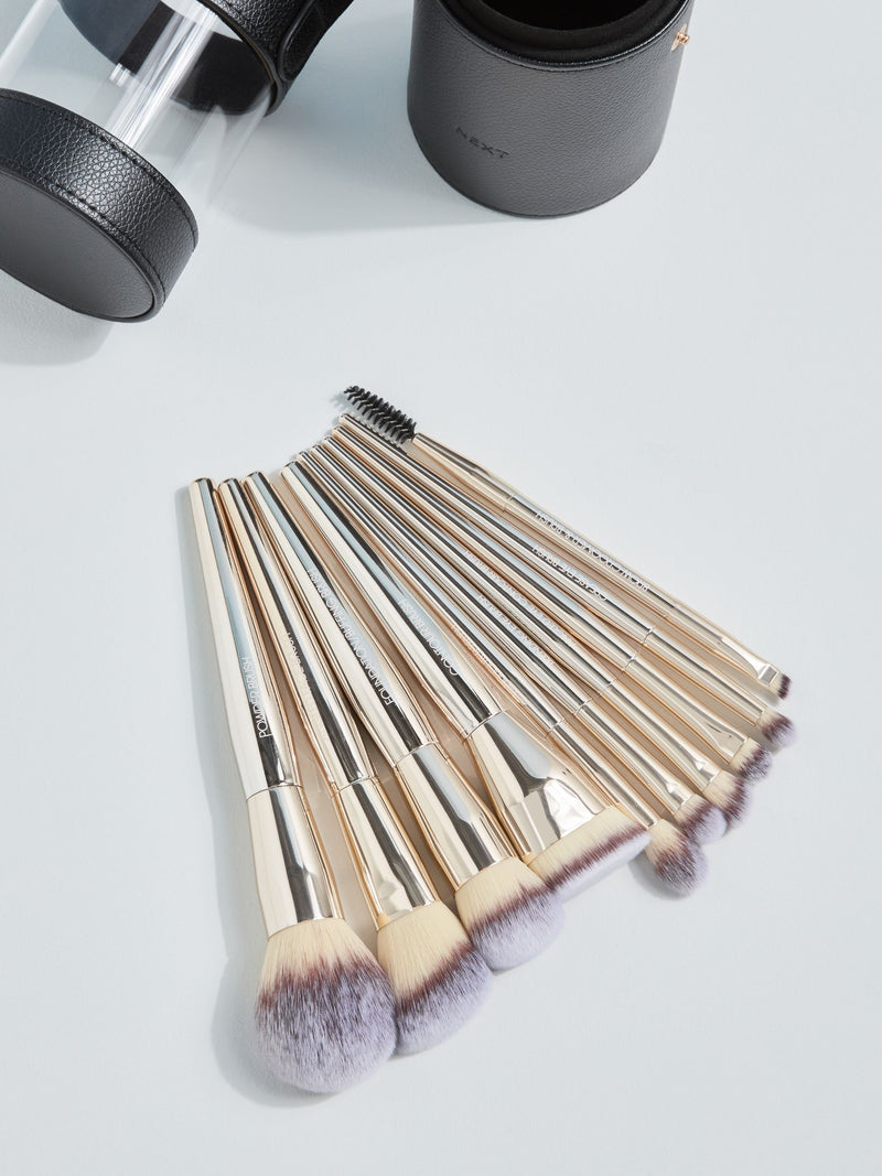 10 Piece Makeup Brush Set and Travel Case