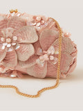 Monsoon pink floral embellished clutch bag, imported from the UK