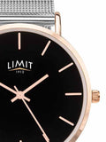 Limit silver tone analogue watch 38mm with mesh strap, imported from the UK