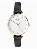 Limit ladies gold watch with black strap 30mm, UK version