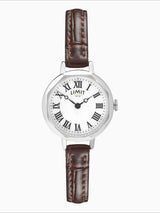 Next Limit Octagonal Silver Analogue Ladies Watch with Brown Strap 26mm- Buy online at McGrocer