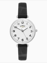 Next Limit Women's Analogue Watch - 30mm Silver Case with Black PU Strap- Buy online at McGrocer