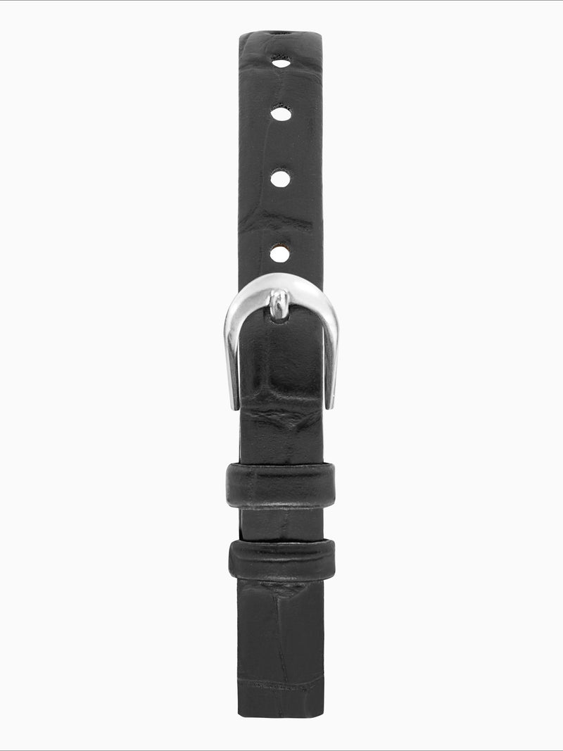 Limit women's analogue watch silver case black strap 30mm, imported from the UK