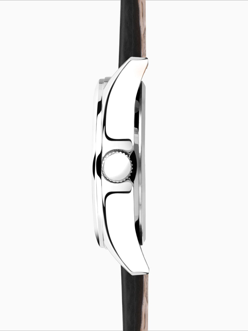 Limit Pilot watch 43mm silver case black dial black strap (British brand)