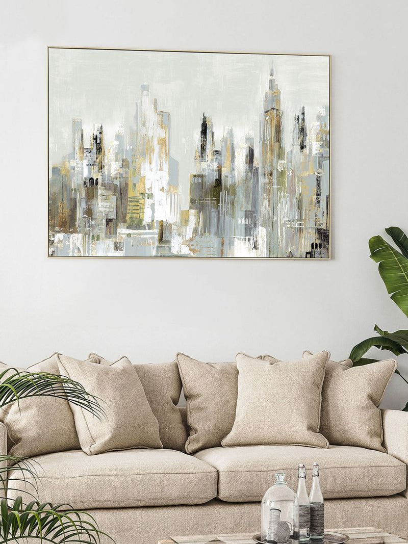 Art Marketing grey city limits wall art 88cm x 122cm - British product
