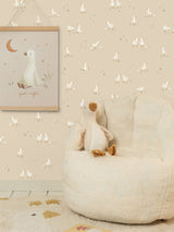 Next Little Dutch Little Goose Natural Beige White Non-Woven Wallpaper Sample A4- Buy online at McGrocer