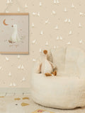 Little Dutch beige white goose A4 wallpaper sample (British brand)