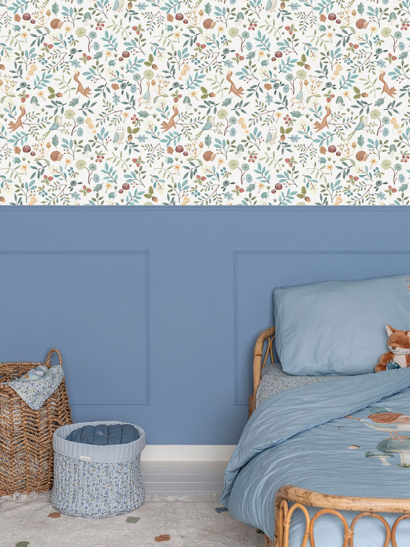 Little Dutch Forest Wonders wallpaper sample A4, imported from the UK
