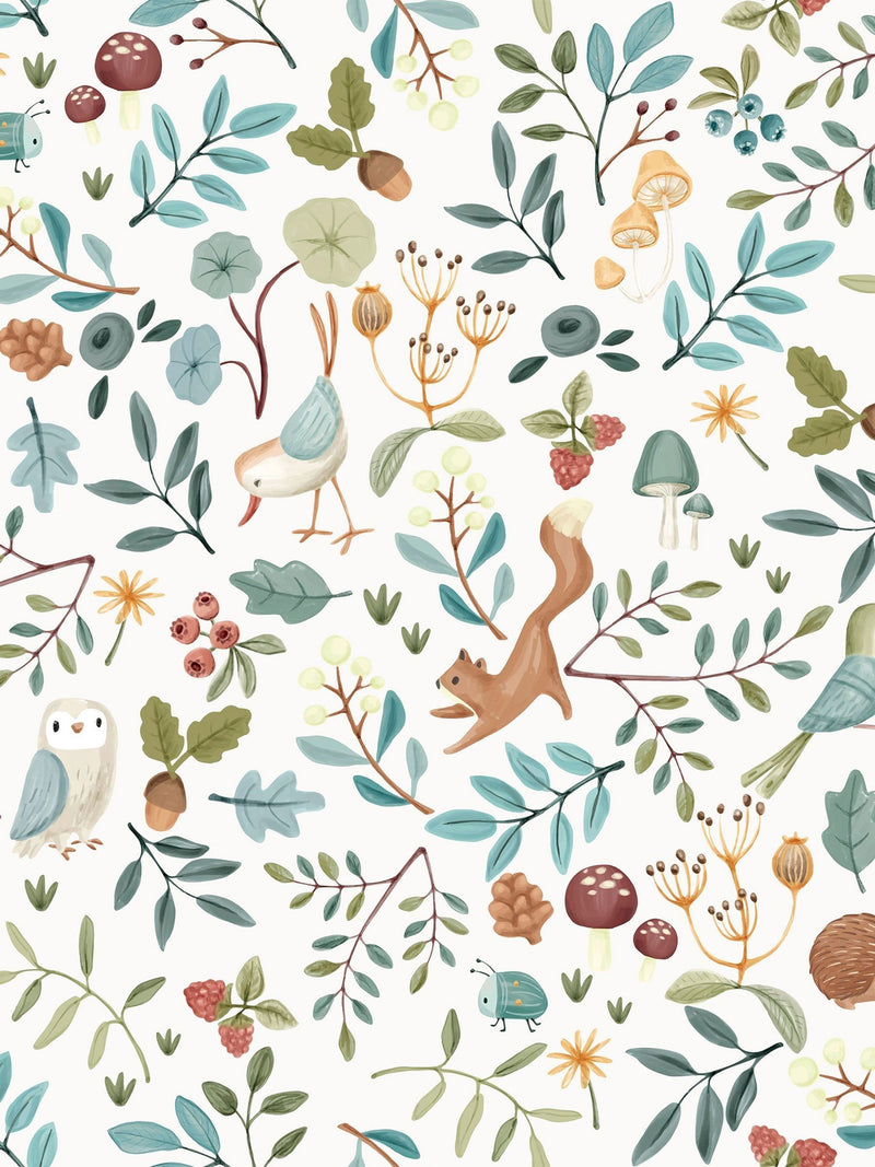 Little Dutch Forest Wonders wallpaper sample A4, imported from the UK