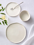 Mist White Lana 12 piece stoneware dinner set, imported from the UK