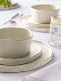 Mist White Lana 12 piece stoneware dinner set, imported from the UK