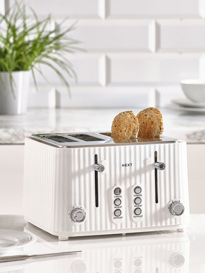 Next White Sleek 4 Slice Toaster- Buy online at McGrocer