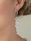 Ivory & Co rose gold Sandringham crystal cluster drop earrings, UK version