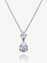 Ivory & Co Silver Imperial Crystal Teardrop Pendant with Chain 1.8cm