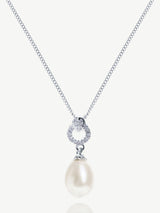 Next Ivory & Co Silver Stockholm Pearl Circle Drop Pendant Necklace with 2cm Pendant and 18cm Chain- Buy online at McGrocer