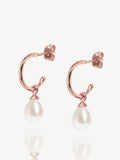 Ivory & Co rose gold pearl hoop earrings 2.7cm drop, UK version
